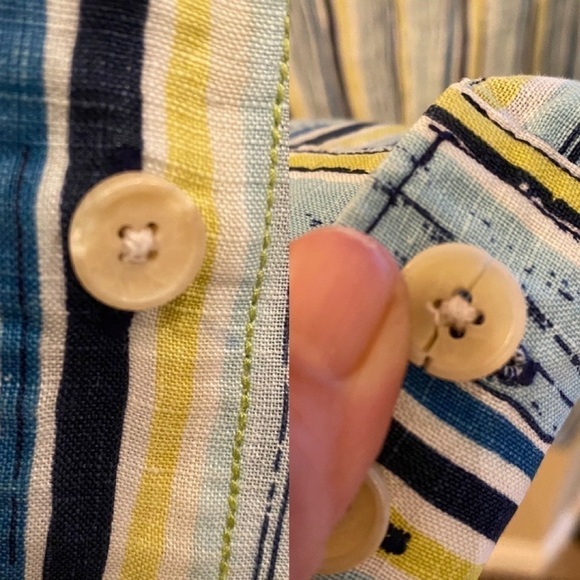 TOMMY BAHAMA Men 100% Linen Striped Buttoned Long Sleeve Shirt Size XL - Picture 11 of 12